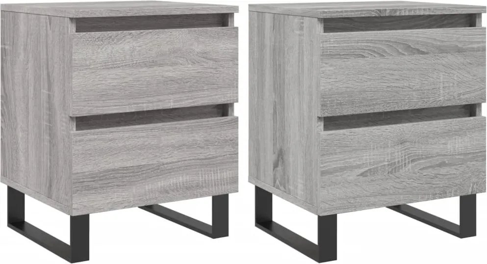 vidaXL Noptiere, 2 buc., gri sonoma, 40x35x50 cm, lemn compozit