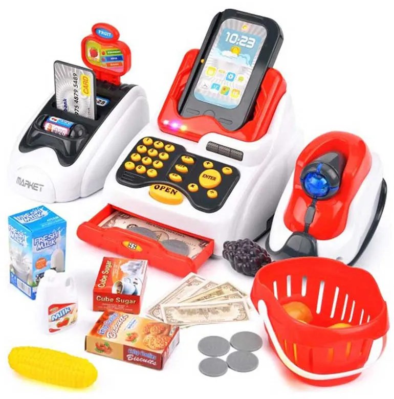 Casa de marcat de jucarie, rosu-alb