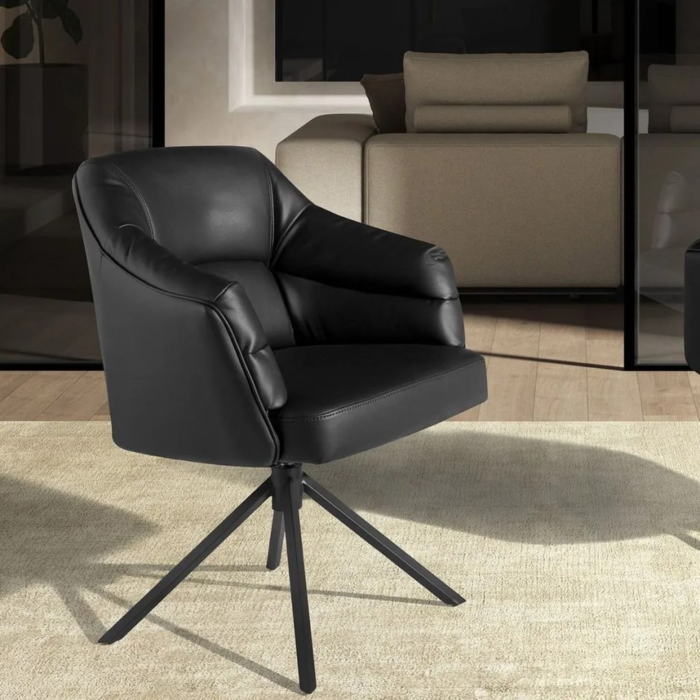 Scaun modern pivotant piele sintetica Black