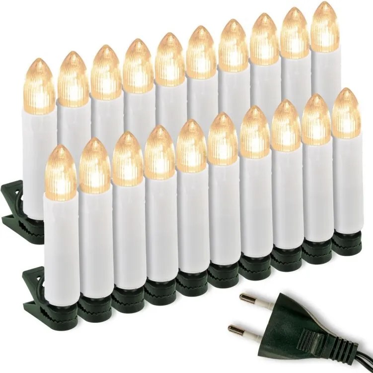 Lumânări clasice pentru pomul de Crăciun - LED alb cald