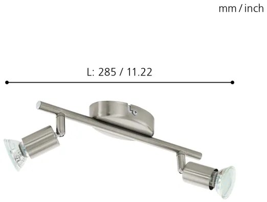 Eglo 92596 - LED Lampa spot BUZZ 2xGU10/2,8W/230V