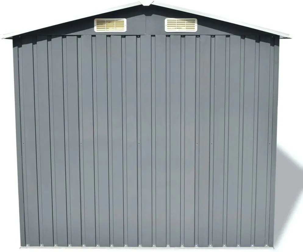 Magazie metalica de gradina, 204 x 132 x 186 cm, gri