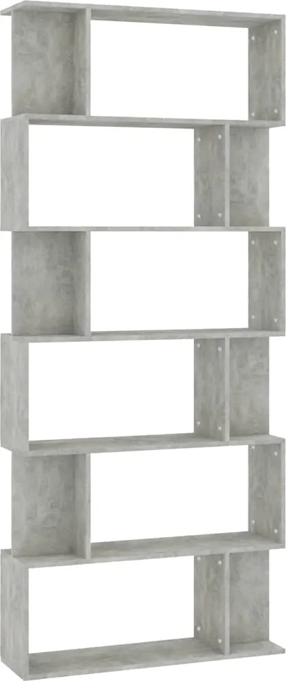 vidaXL Bibliotecă/Separator, gri beton, 80x24x192 cm, lemn prelucrat