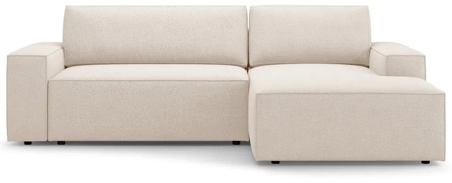 Colțar bej extensibil cu tapițerie din țesătură bouclé (cu colț pe partea dreaptă) Jodie – Micadoni Home