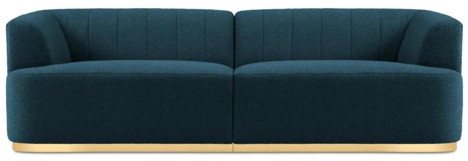 Canapea cu 3 locuri Goct cu tapiterie din tesatura structurala boucle, albastru