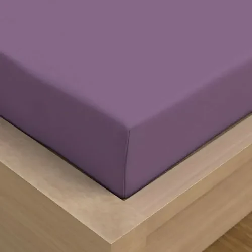 Kvalitex Cearșaf din satin cu elastic violet, 120x 200 cm, 120 x 200 cm