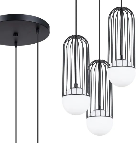 Lustră pe cablu Sollux SL.1336 BRINA 3xG9/8W/230V negru