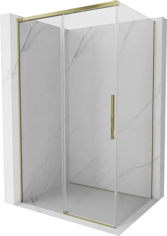 Mexen Rox cabina de duș glisantă 150 x 90 cm, transparentă, aurie - 8C2-150-090-50-00