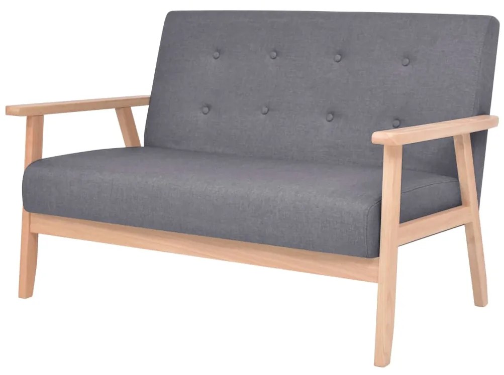 vidaXL Canapea cu 2 locuri, gri închis, material textil