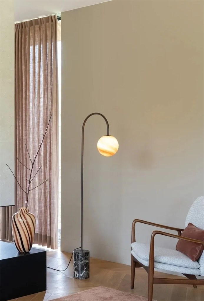 Lampa podea din marmura si sticla maro Tivoli