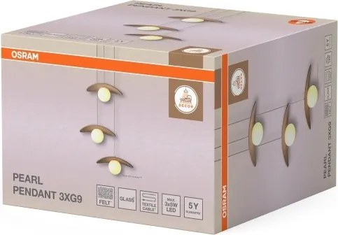 Osram - Lustră suspendată pe cablu DECOR PEARL, 3x G9/5W/230V, bej