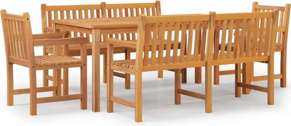 vidaXL Set de sufragerie de grădină, lemn masiv de tec, 5 piese