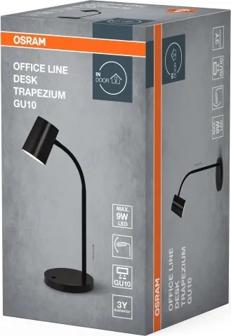 Osram - Lampă de birou DESK LINE, 1x GU10, 9W, 230V, neagră