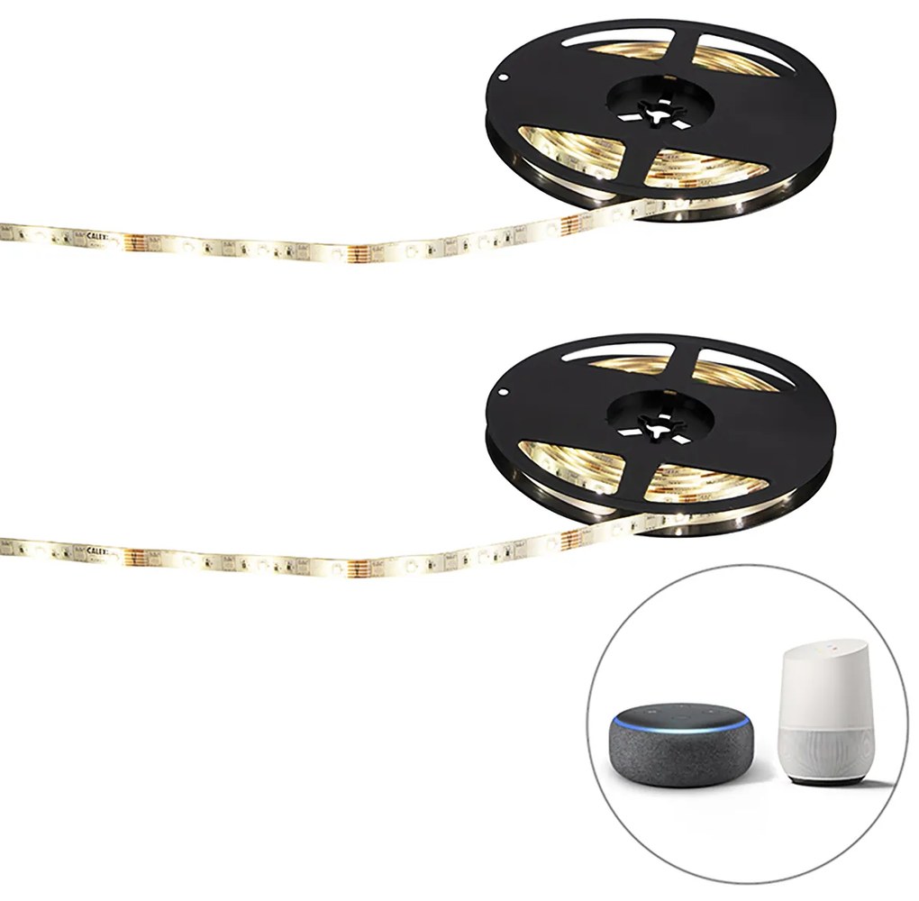 Set de 2 benzi LED inteligente RGBW 5 metri 24W inclusiv driver