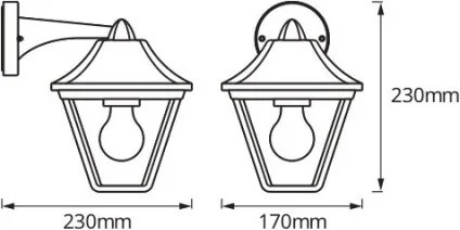 Osram - Aplică de perete pentru exterior TRADITION DOWN 1xE27/60W/230V IP44