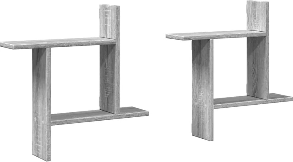 vidaXL Rafturi de perete 2 buc. gri sonoma, 50x12x50 cm lemn prelucrat