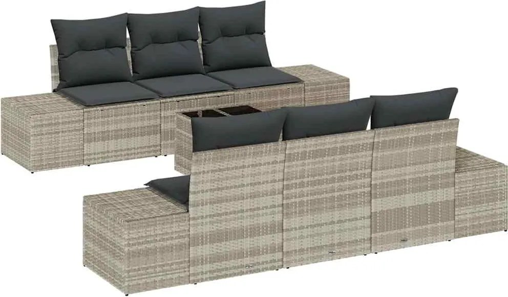 vidaXL Set de canapele pentru grădină 8 pcs Gri deschis și gri închis