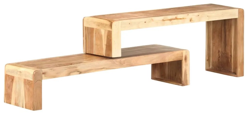 vidaXL Comodă TV, 2 piese, lemn masiv de acacia