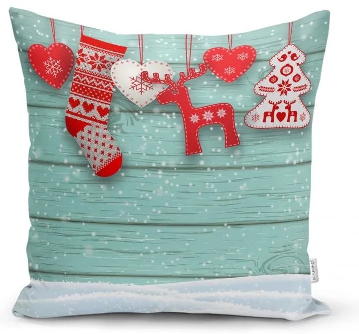 Set 4 fețe de pernă și un napron de masă cu model de Crăciun Minimalist Cushion Covers Winter Wonderland