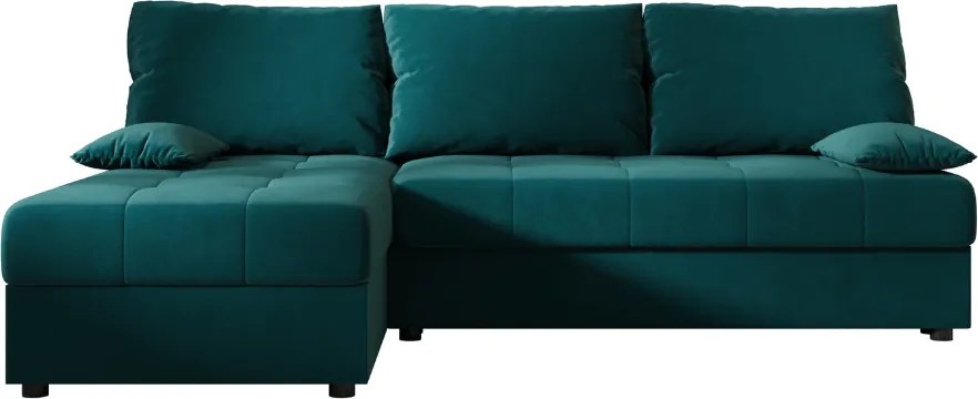 Coltar extensibil de colt VENORIA SLIM, petrol, reversibil, 200x143 cm + 2 perne GRATUIT