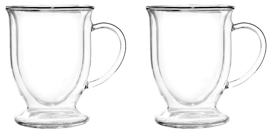Set 2 căni din sticlă dublă pentru latte Vialli Design, 250 ml
