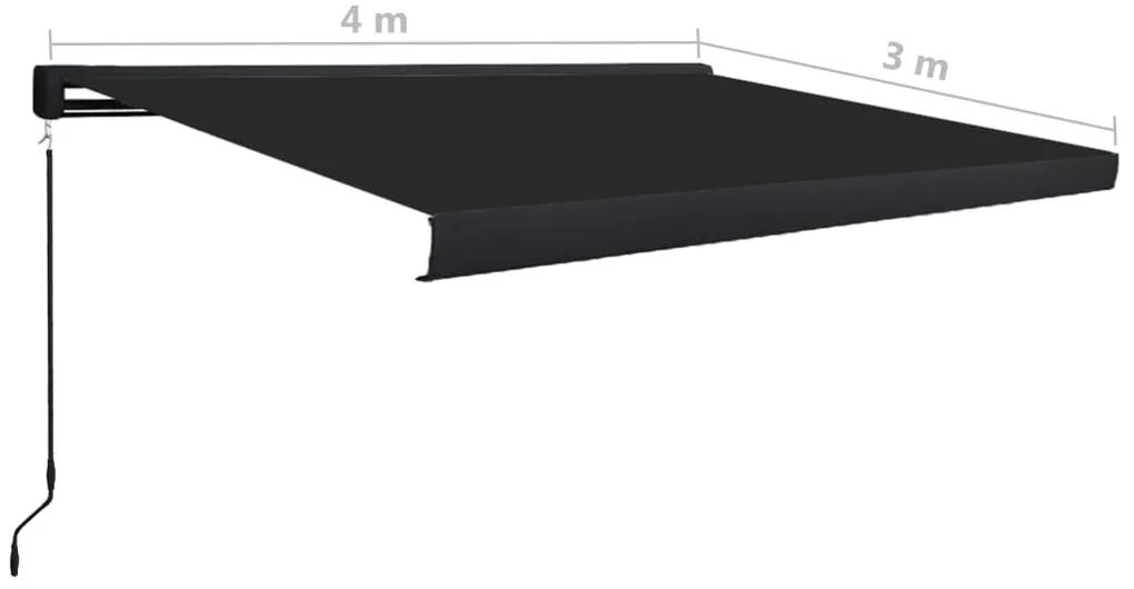 Copertina manuala tip caseta, antracit, 400 x 300 cm antracit (cadru gri), 400 x 300 cm
