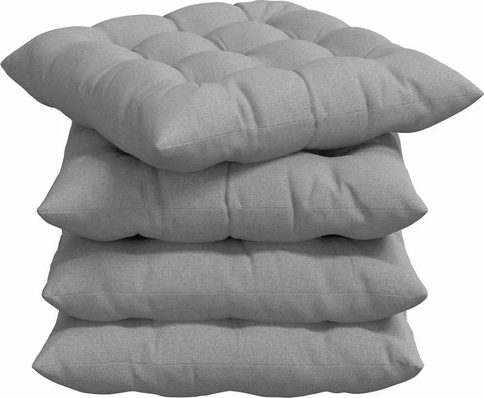 vidaXL Perne de Șezut 4 pcs Gri nori 40 x 40 x 6 cm țesătură