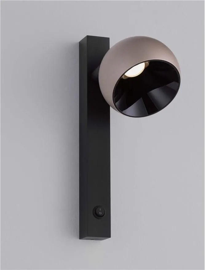 Aplica LED moderna stil minimalist LUSA negru/cafeniu