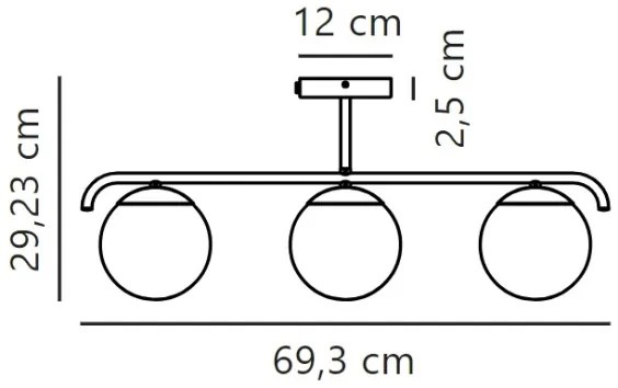 Lustră pe tijă Nordlux GRANT 3xE14/25W/230V negru
