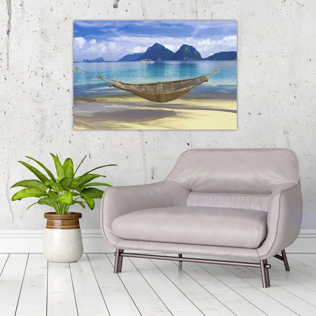 Tablou - Hamac pe plajă (90x60 cm)