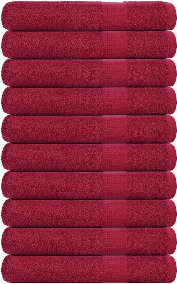 vidaXL Prosoape FROGN 10 buc., Bordeaux, 100x200 cm, 360 g/m²