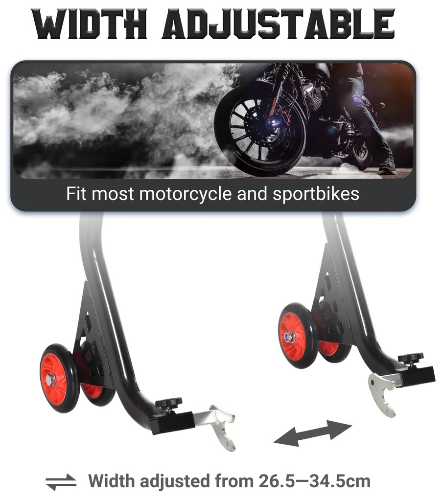 Durhand Stender Spate Ridicare Motociclete Universal Până la 200kg Negru | Aosom Romania