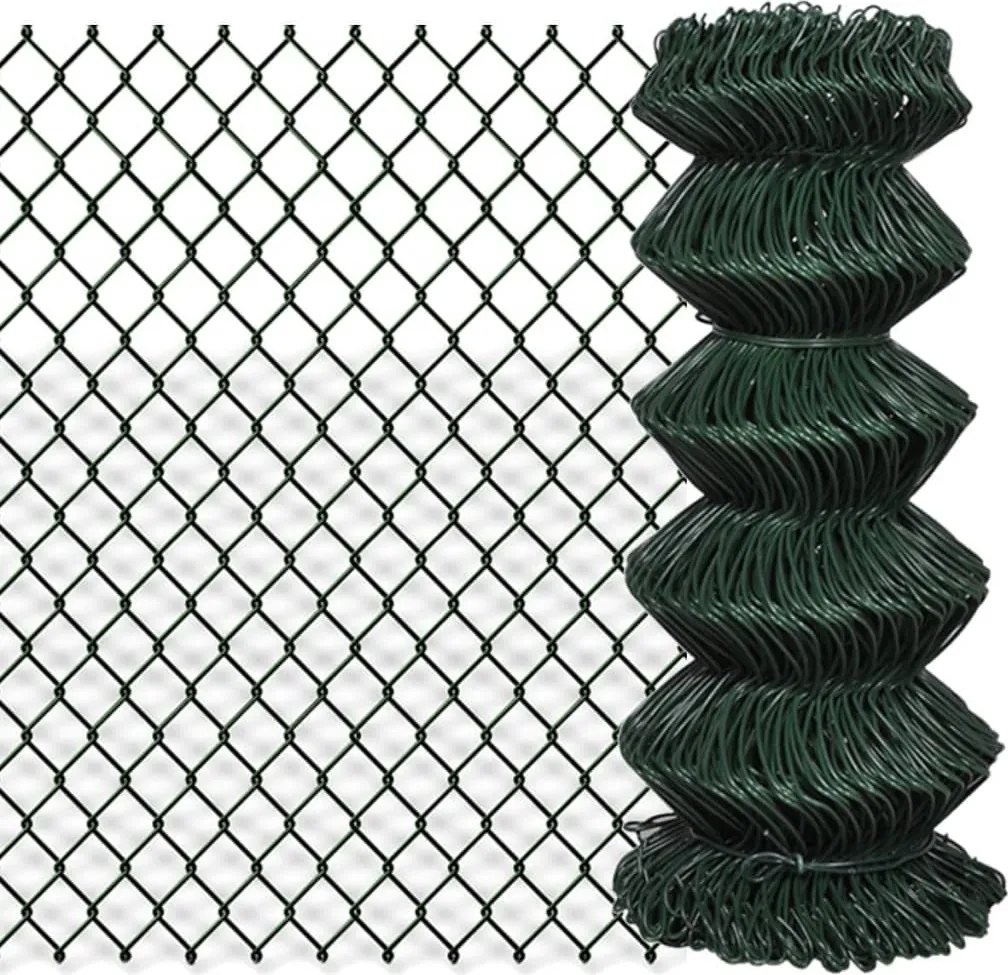 vidaXL Gard de legătură din plasă, verde, 0,8 x 25 m, oțel
