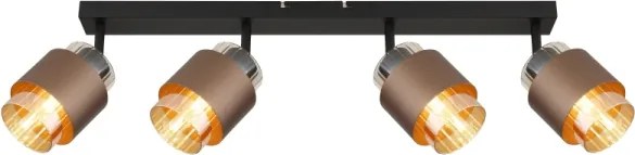 Globo 15560-4C - Corp de iluminat tip spot MILLEY 4xE27/40W/230V, negru/bronz