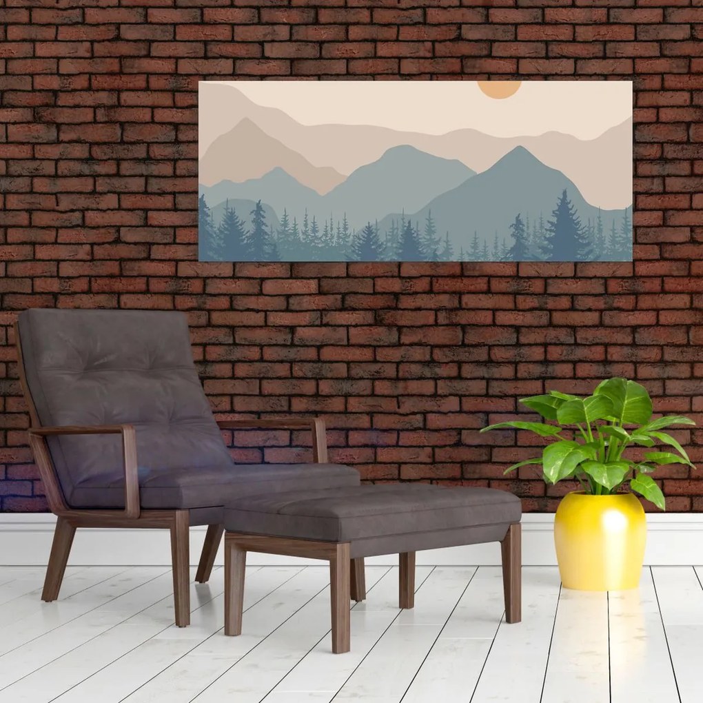 Tablou - Munții Turcoaz N⁰1 (120x50 cm)