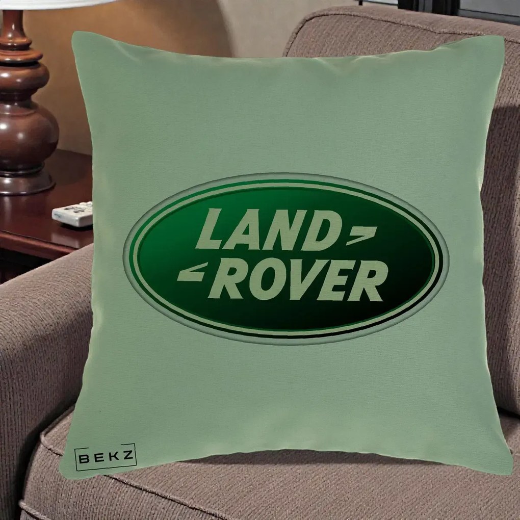 Perna Personalizata cu emblema Land Rover, 40x40 cm, Verde, Husa Detasabila, Perna Inclusa, BEKZ®