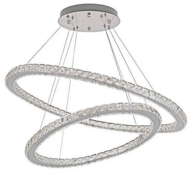 Lustră LED dimabilă pe cablu LED/160W/230V 3000-6500K argintiu + telecomandă