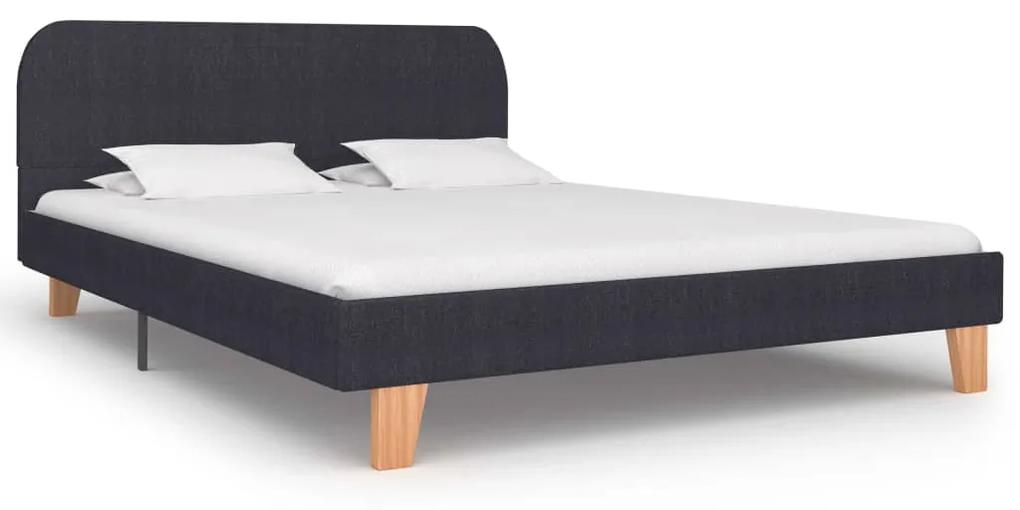 280868 vidaXL Cadru de pat, gri închis, 140 x 200 cm, material textil