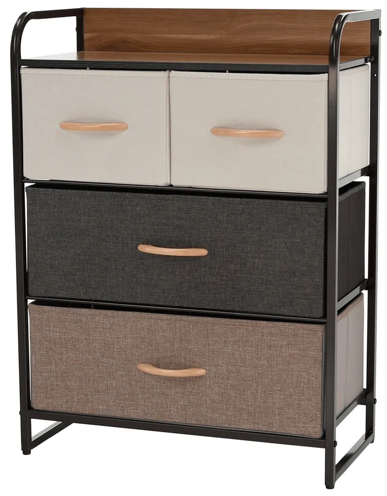 Comodă cu sertare din material textil HAZEL TIP 2,maro, M