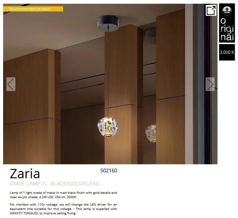 Pendul LED design decorativ modern Zaria