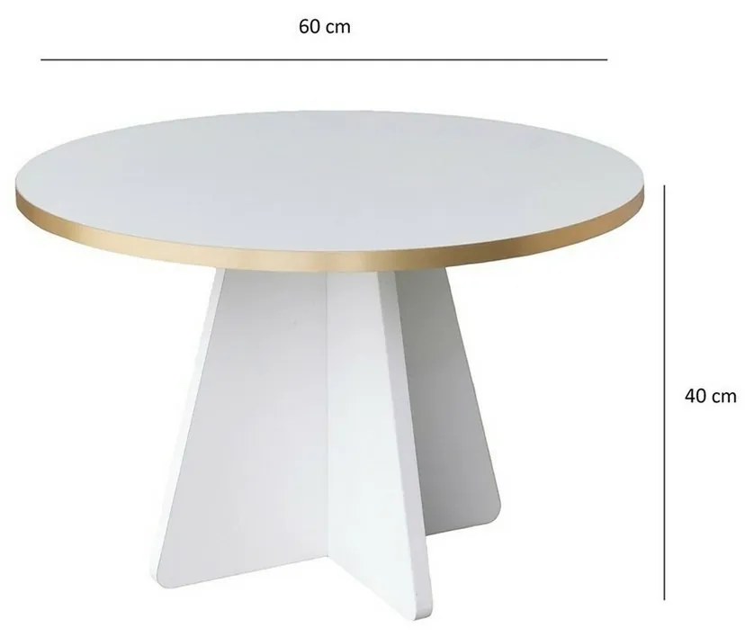 Măsuță de conferință Mushroom Gold and White