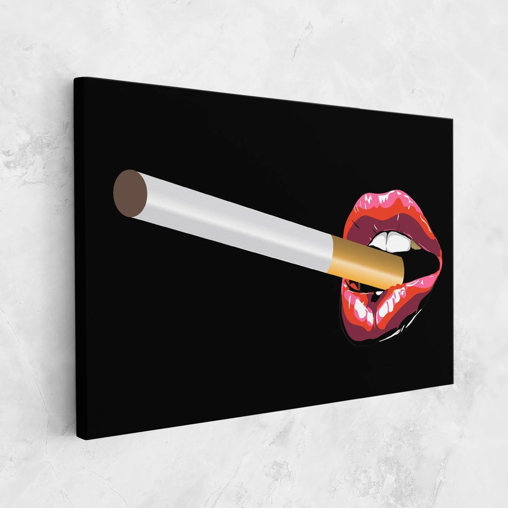 Tablou Canvas, 30x40cm, Dormitor si Living, Femei, Lips, Lips Smoking