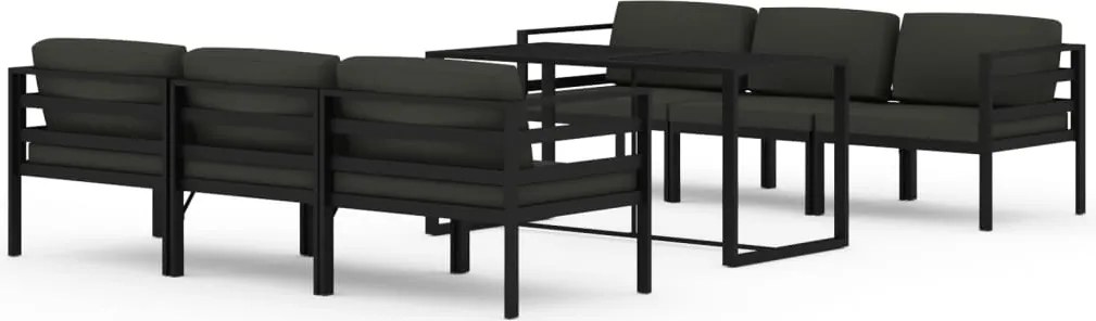 vidaXL Set mobilier de grădină cu perne, 7 piese, antracit, aluminiu