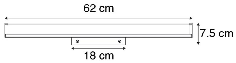 Lampă de perete modernă pentru baie neagră 62 cm IP44 - Cascada