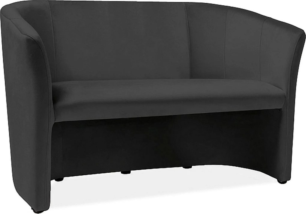 Canapea TM-2, stofa catifelata negru - Bluvel 19, 126x60x76 cm