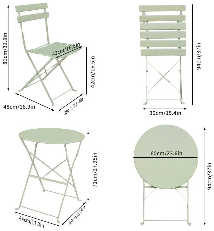Set mobilier balcon Orosi (verde). 1088135