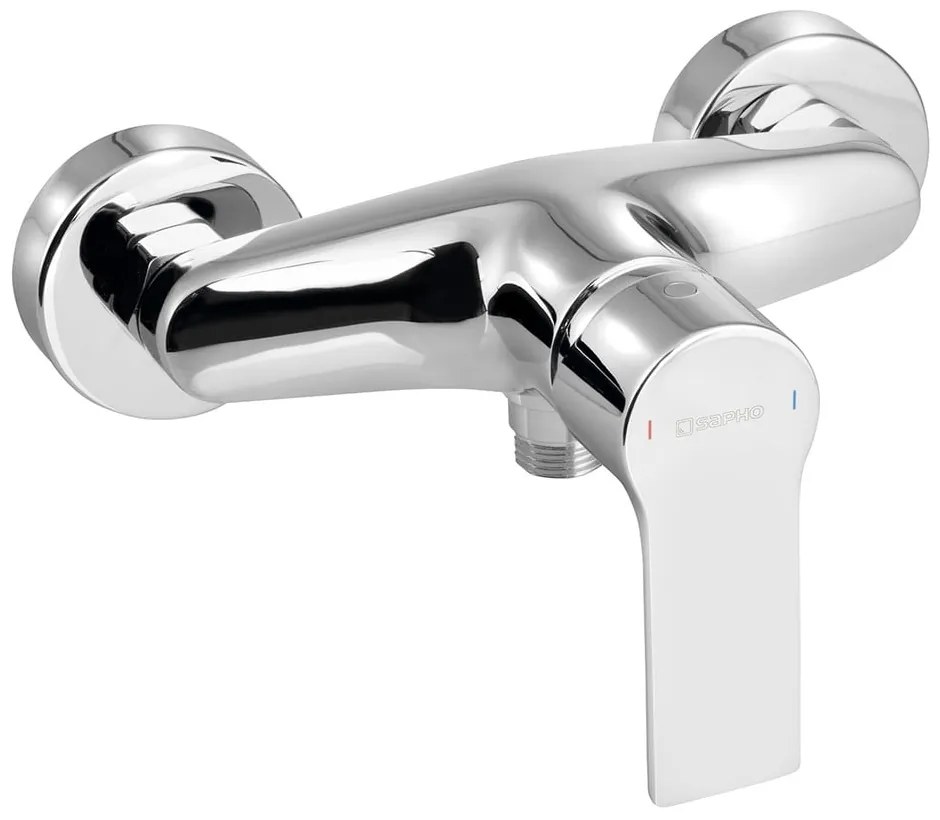 Baterie argintiu-lucios pentru duș cu montare pe perete (1 ieșire) Pax – Sapho