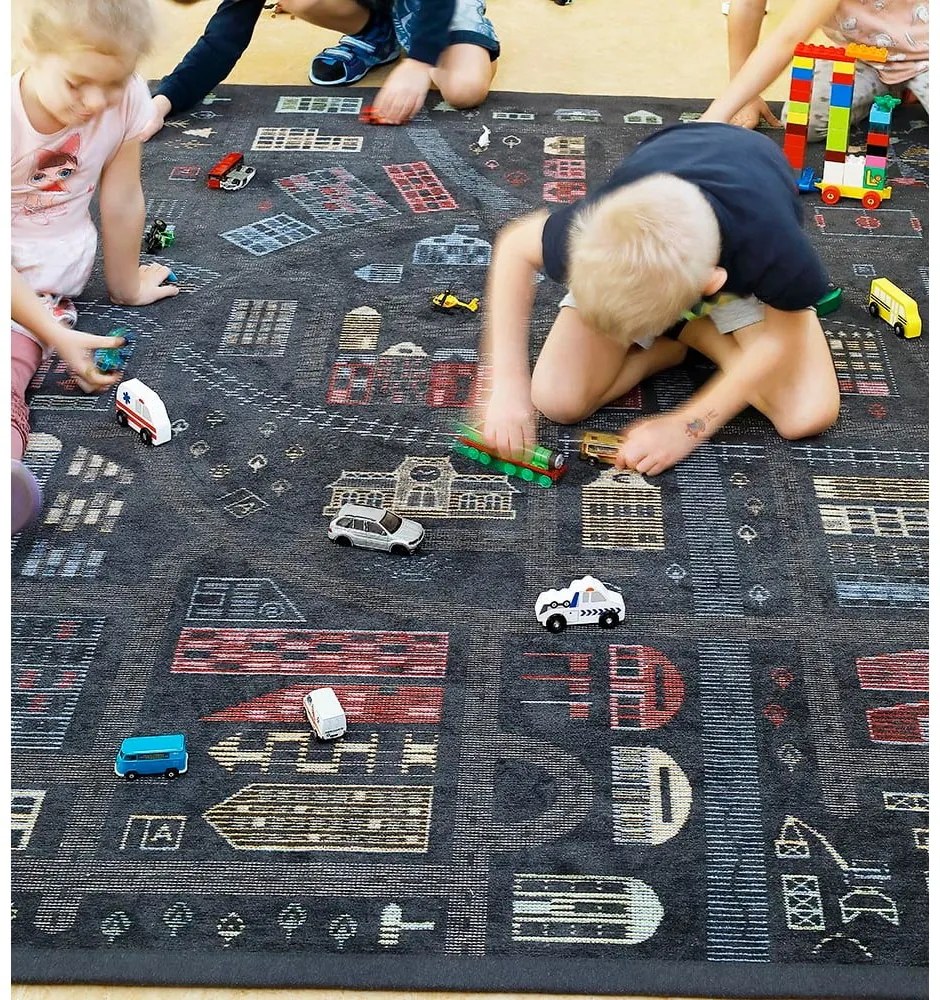 Covor cu 2 fețe Narma Ülejõe, 140 x 200 cm, negru