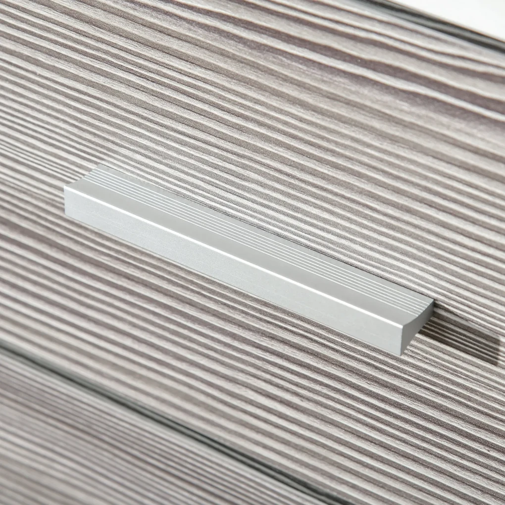 HOMCOM Comodă Modernă cu 4 Sertare, Manere din Aluminiu, Structură din Lemn, 76x35x72 cm, Alb și Gri | Aosom Romania
