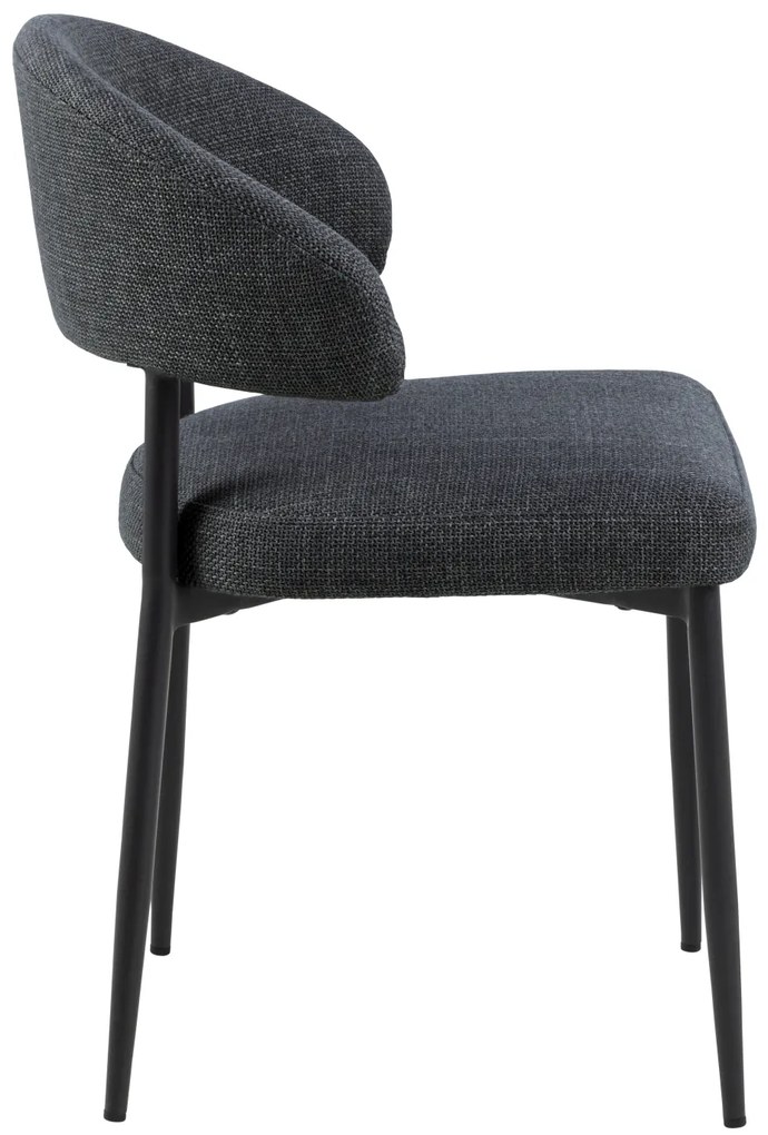 MAZZONI EXPORT IRIS Antracit [Gri închis] (material Basel 19) - SCAUN MODERN TAPIȚAT PENTRU SALON/SUFRAGERIE LOFT